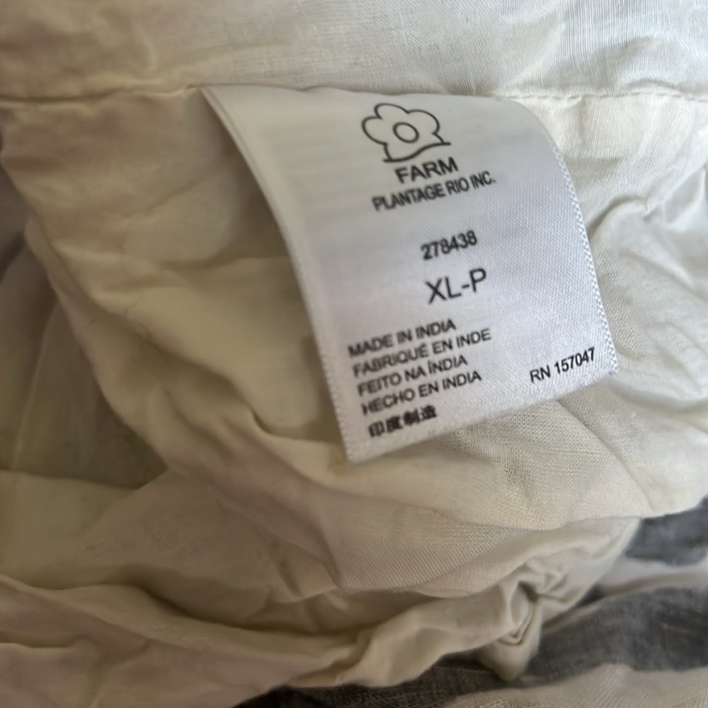 FARM Rio One-Shoulder Linen Palm Tree Dress Sz XL Petite - Picture 6 of 6